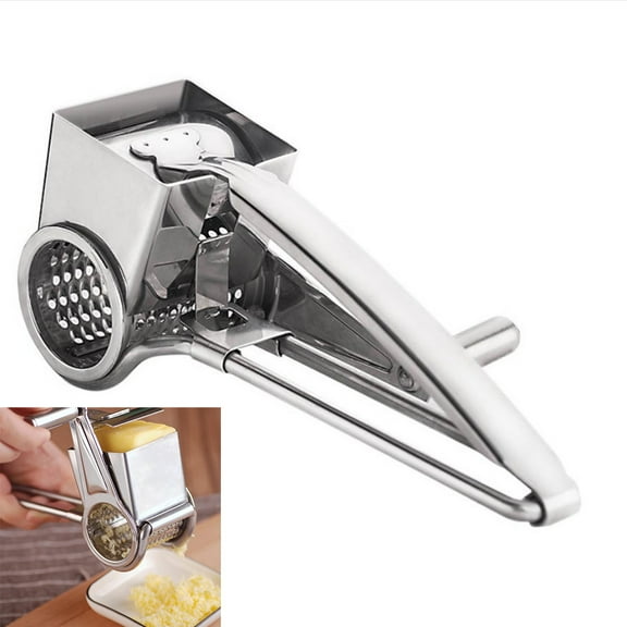 KALLORY 1Pcs Cheese Grinder Round Stainless Steel Slicer For Hard Cheese And Nuts
