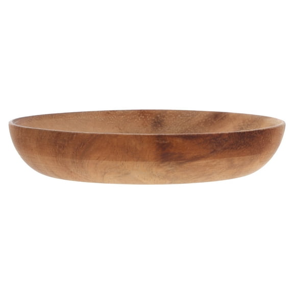 KALLORY 1Pcs Coffee Wooden Rice Bowl 4.13X4.13X0.79In Acacia Wood for Snack Server Wood and Home Decor