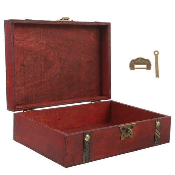 KALLORY 1Pcs Collection Box 9.1x6.3x2.8in Wooden Copper Material for Bedroom