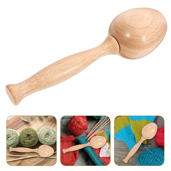KALLORY 1Pcs Darning Egg for Socks in Beige Wooden Style for Home Users and Handicrafts