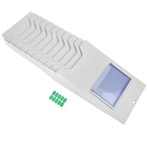 KALLORY 1Pcs Industrial Use Employee Attendance Card Rack Rectangular Shape Grey Plastic 11.8x5.3x3.9in