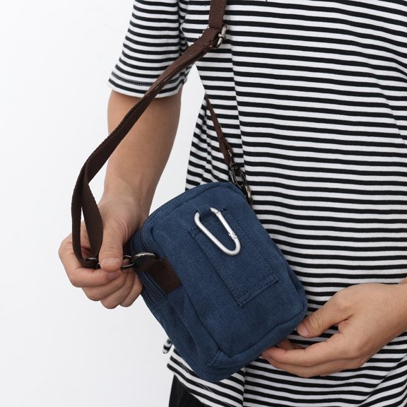 KALLORY 1Pcs Mens Sling Bag Rectangular Canvas Durable for Travel