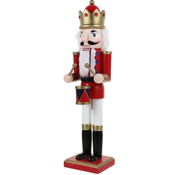 KALLORY Mini Christmas Nutcracker Figure Wooden Decoration Shape for Friends 1Pcs