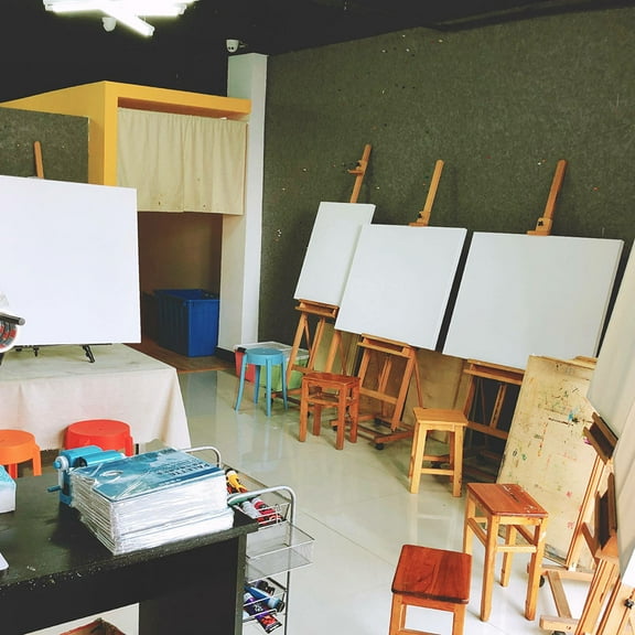 KALLORY 1Pcs Picture Frame Craft Kit Oil Painting Frame White 30X30CM Square Shape Cotton