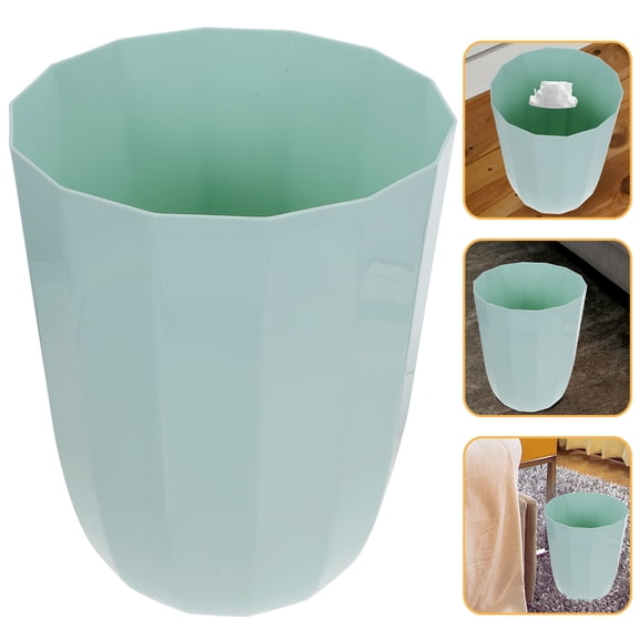 KALLORY 1Pc Creative Plastic Trash Basket Household Trash Can Green
