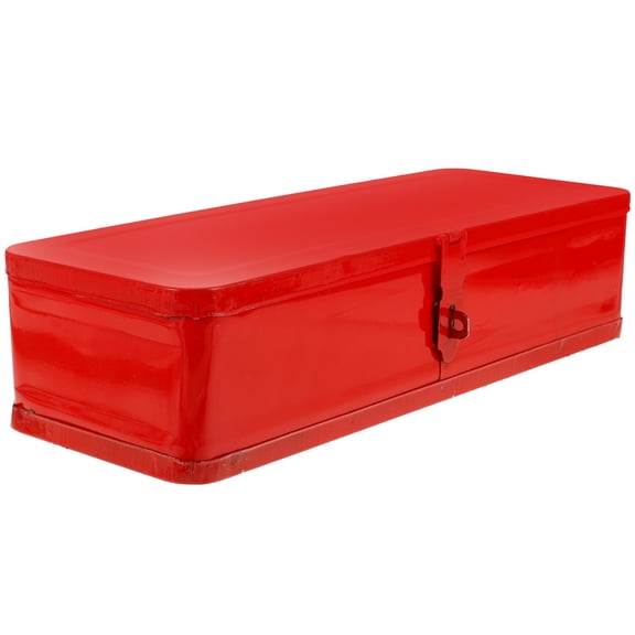 KALLORY Portable Red Metal Tool Box with Thickened Iron Material and Spacious Tool Storage