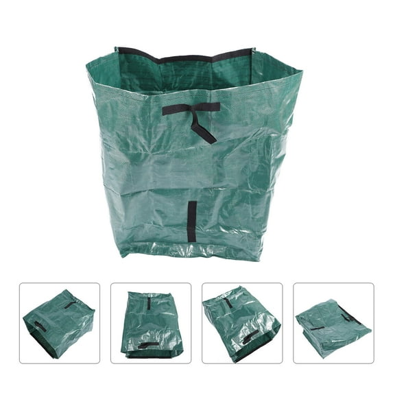 KALLORY Outdoor Garden Leaf Bag Holder Green PP Garbage Bag for Yard Cleanup 1 Set
