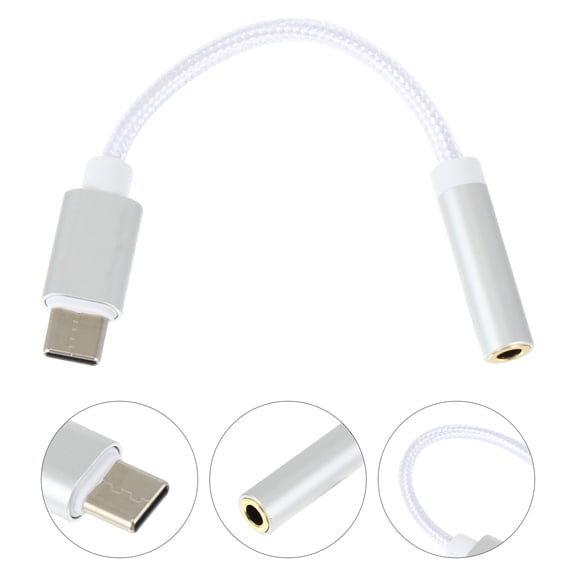 KALLORY 1Pcs Silver Usb C To 3.5mm Headphone Jack Adapter For Music Lovers And Tech Users