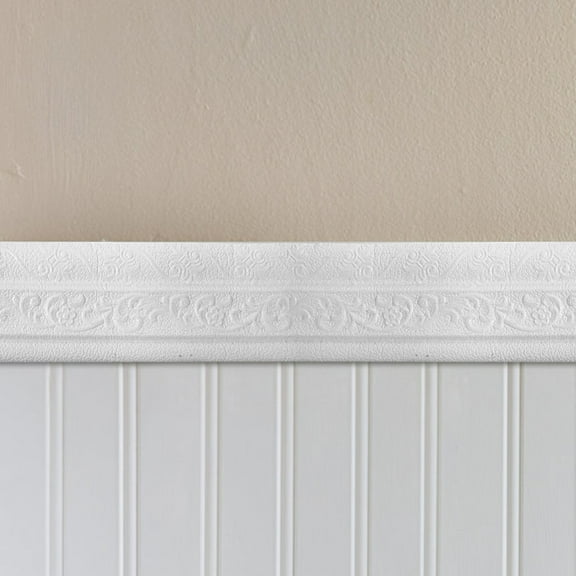 KALLORY 1Pcs Waterproof DIY Decor Wall Borders Molding 3D Square White Foam 230x8cm