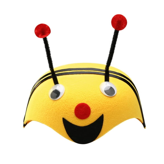 KALLORY 1Piece Funny Fashion Nonwoven Cartoon Animal Hat Bee Shape for Kids and Adults Cosplay Hats 7.5X7.5X3.9in