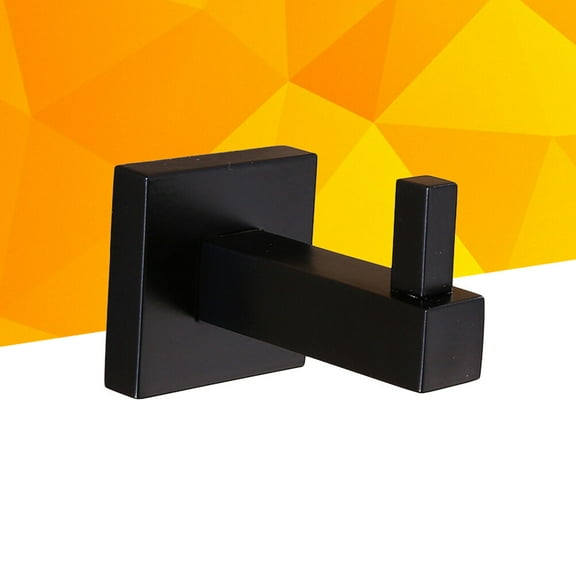 KALLORY 1Set Black Bathroom Towel Hooks for Wall Mounted Towel Hangers Rust Free