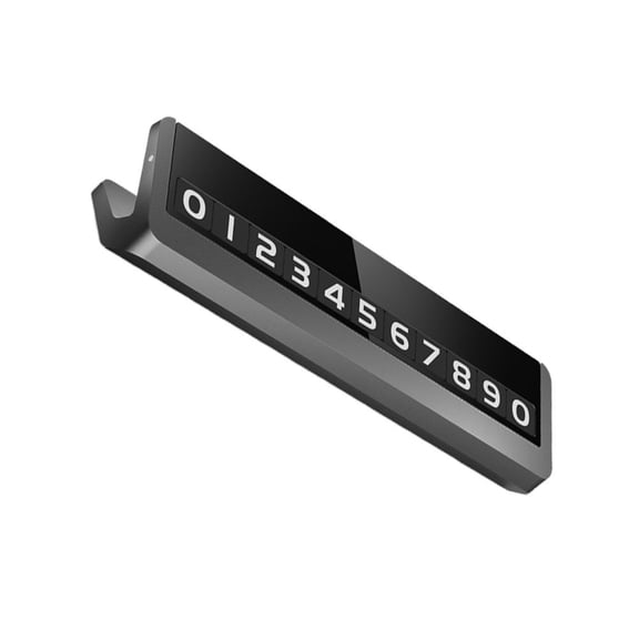 KALLORY Temporary Parking Card for Car Black with Superbright Night Light and Sticky Design