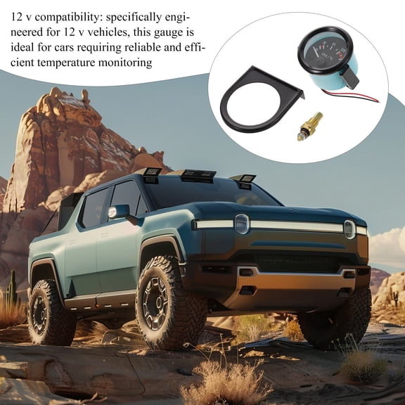 KALLORY 1Set Black Metal Oil Temp Gauge for Car Owners Automotive Temperature Monitoring 7.2*2.7*1.6in