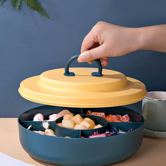 KALLORY Plastic Divided Tray, and Sturdy, Ideal for Serving and Storing Nuts, Candies, and Small Snacks