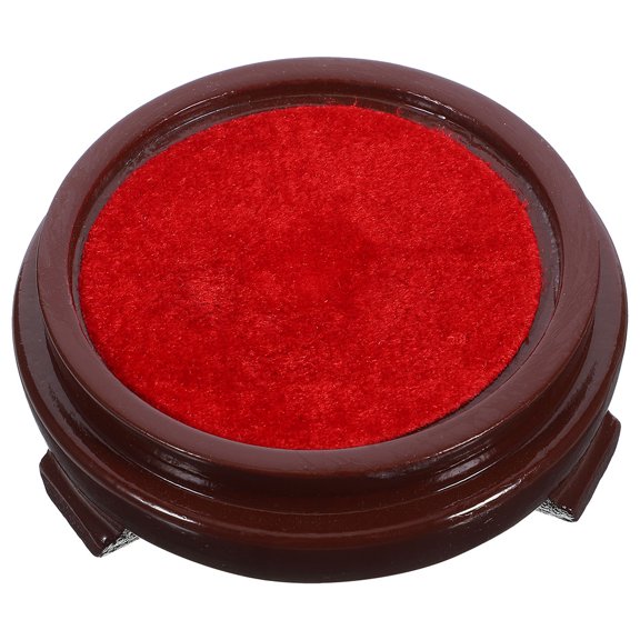 KALLORY 1Set Crystal Display Holder Wooden Round Base for Jewelry and Crystal Balls Home