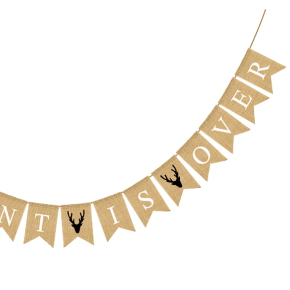 KALLORY Assorted Color Linen Hunting Banner with Dovetail Shape and Deer Pattern for Festival Decor