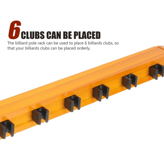 KALLORY 1Set Finish Wooden Wall Mount Rack Yellow 15.4x1.8x1.2in for Billiard Cues Game Room Organization