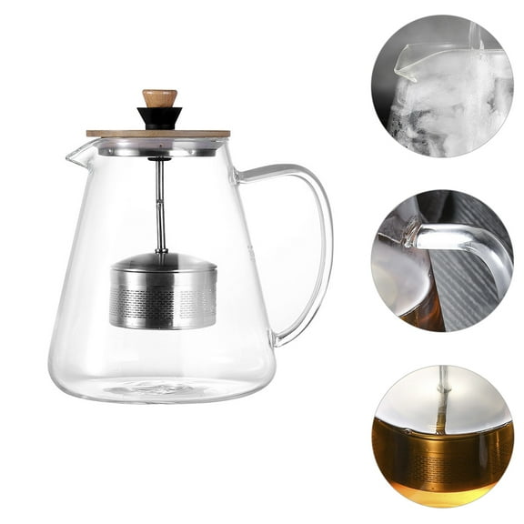 KALLORY Glass Kettle Set with Elegant Handle, Glass, Ideal for Home and Office Use, Easy Pouring Design