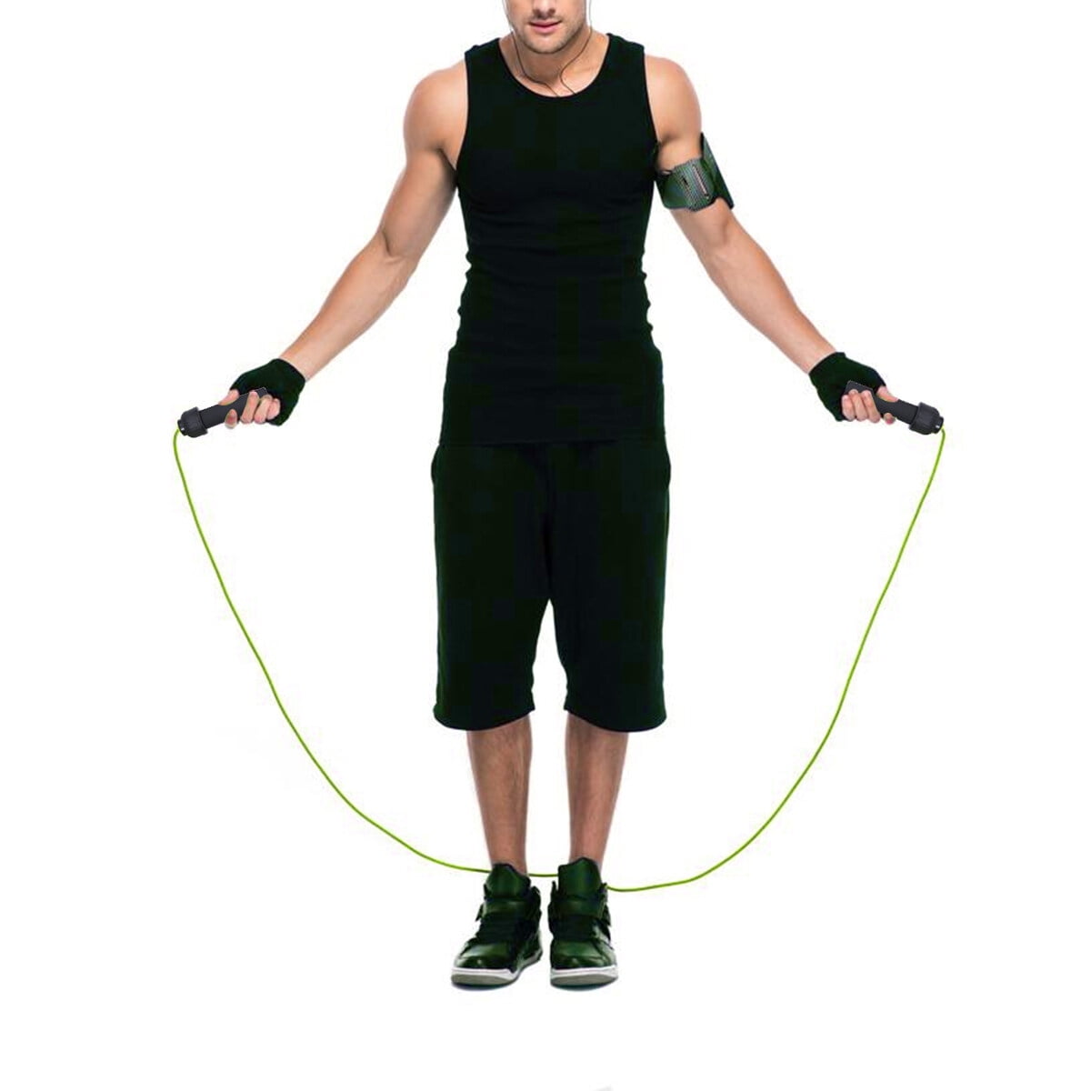 KALLORY 1Set Light Green Jump Rope For Home Workout Weighted Rope ...