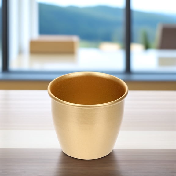 KALLORY 1Set Modern Flower Pot in Golden for Indoor Plants and Tabletop Display