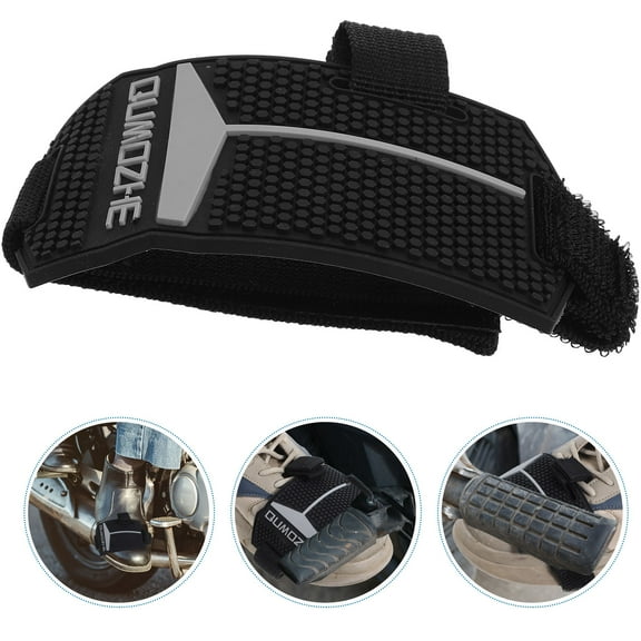 KALLORY Motorcycle Boot Shift Pad Grey Rubber Gear Shifter Protector with Stylish Design