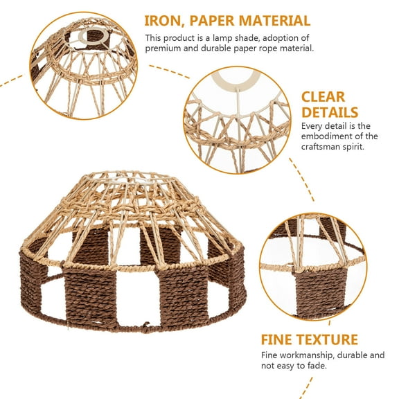 KALLORY 1Set Multi Color Iron Paper String Round Lampshade for Ceiling Light Cover Home Bedroom 30x6.7in