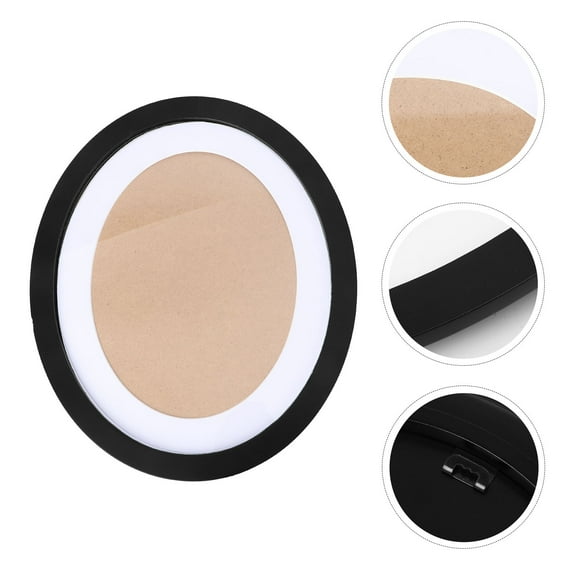 KALLORY 1Set Oval Wooden Black Picture Frames For Room Decoration And Photo Storage