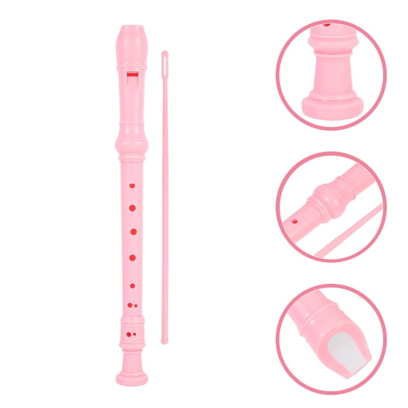 KALLORY Pink ABS Soprano Recorder 8 Holes for Beginner Practice