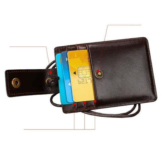 KALLORY 1Set Rectangular Leather Card Holder for Travel Document Organizer with Rfid Protection 11.8x2.8x0.2in