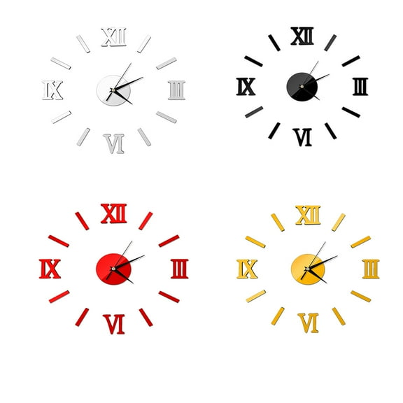 KALLORY 1Set Red Frameless Wall Clock Large For Wall Clocks For Living Room Decor And Home Living Room