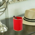 thumbnail image 1 of KALLORY 1Set Red Metal Pen Storage Stationery Tabletop Pen Holder for Family Friends, 1 of 8