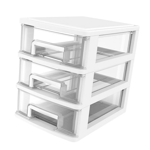 KALLORY 1Set Stackable Clear Bin Plastic Organizer Drawers For Medium Size Use