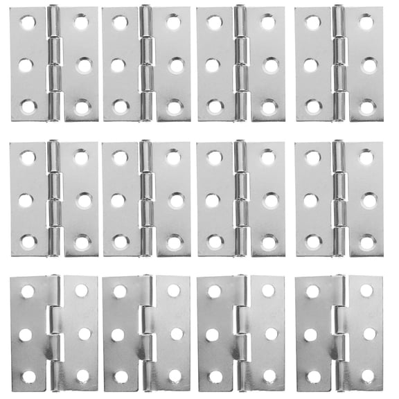 KALLORY 1Set Plated Silver Stainless Steel Cupboard Hinges with Rust Resistant Screws Easy to Install