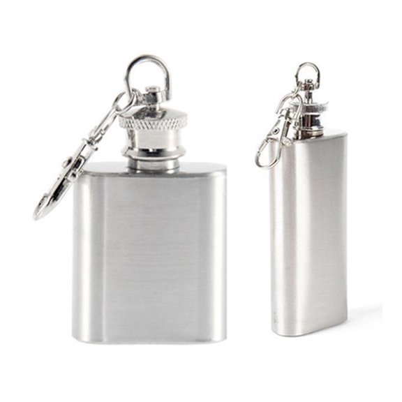 KALLORY 1Set Stainless Steel Hip Bottle for Hiking and Traveling with Rustproof and Waterproof Features 6x4x2cm