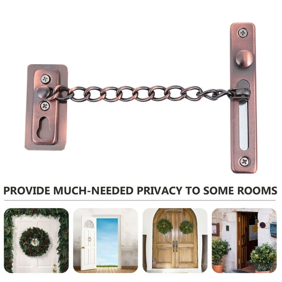 KALLORY 1Set Thickened Chain Design Door Chain Lock Zinc Alloy for Interior Doors