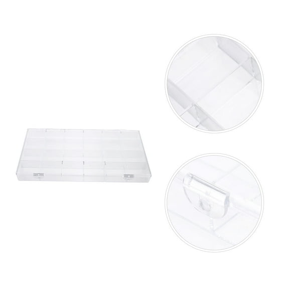 KALLORY Practical Press On Nail Storage Box Transparent 1Pcs 9.6x4.9in