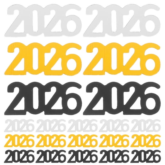 KALLORY Happy New Year 2026 Confetti Multi-Color Glitter Table Decoration Party Supplies 2 Bags for Celebrations