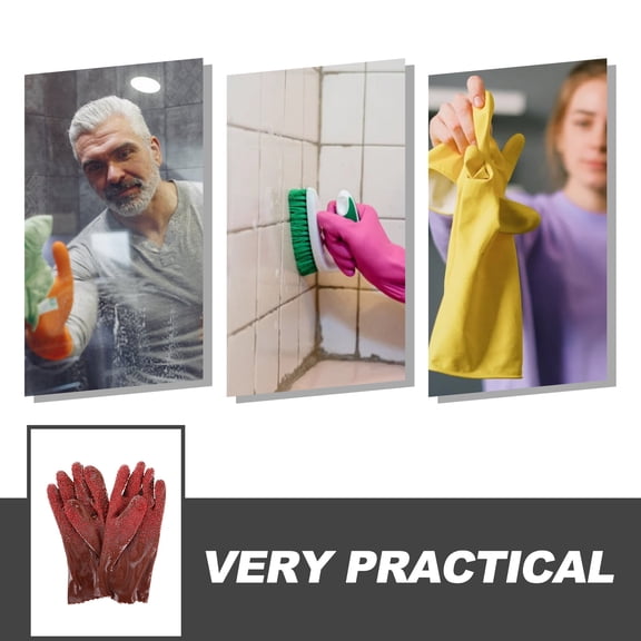 KALLORY 2 Pairs Electrical Work Gloves for Plumbing and Maintenance, PVC Material, Comfortable and Protective Design