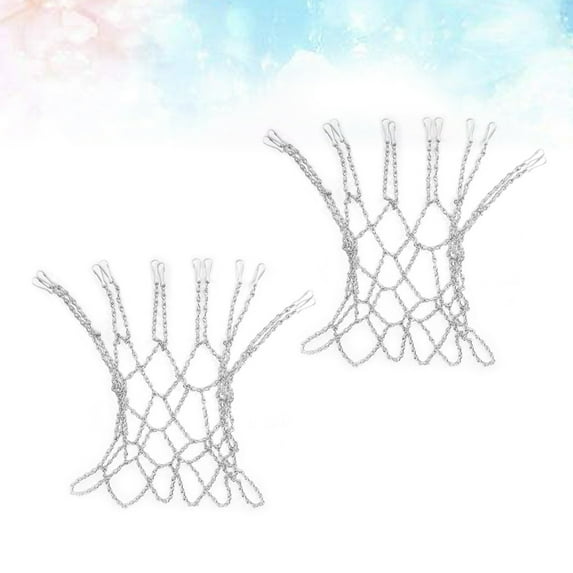 KALLORY 2-Pack Basketball Chain Nets Replacement for Standard Size Hoops, and Easy to Install Accessories