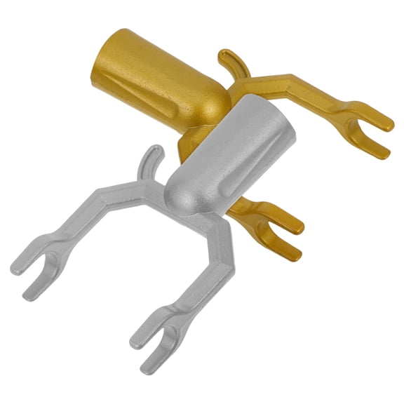 KALLORY 2-Pack Aluminum Alloy Clothes Reaching Hooks with Forked for Easy Item Removal at Home