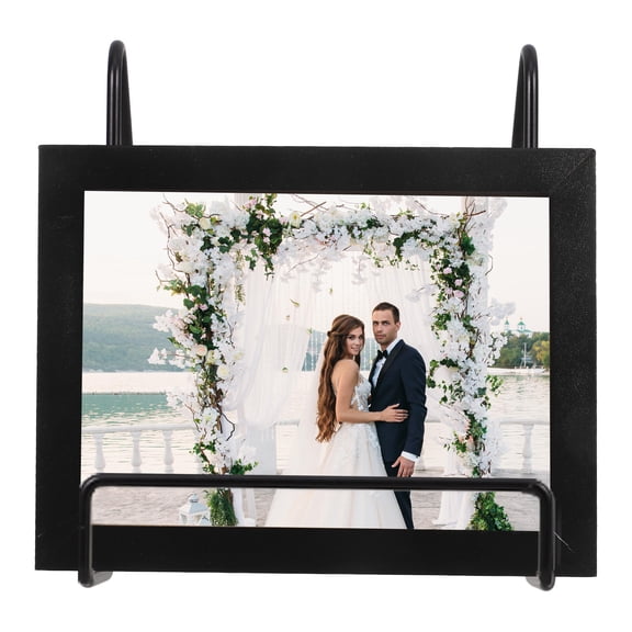 KALLORY 2 Pcs Easel Photo Frame Ornaments .50X13.50X13.00CM Black