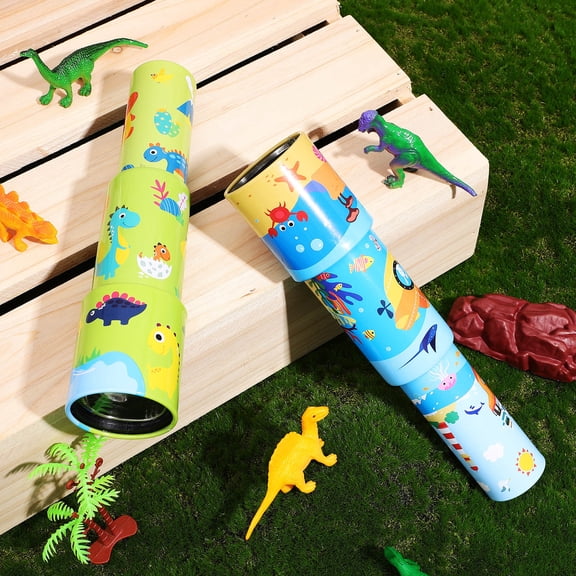 KALLORY Interactive Teaching Telescope Toy Iron For Toddlers Adjustment 2Pcs 9.7X1.7X1.3In