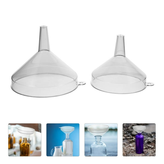 KALLORY Funnel for Food Transparent Gray Pouring Cooking 2Pcs 11.8x7.9x3.9in