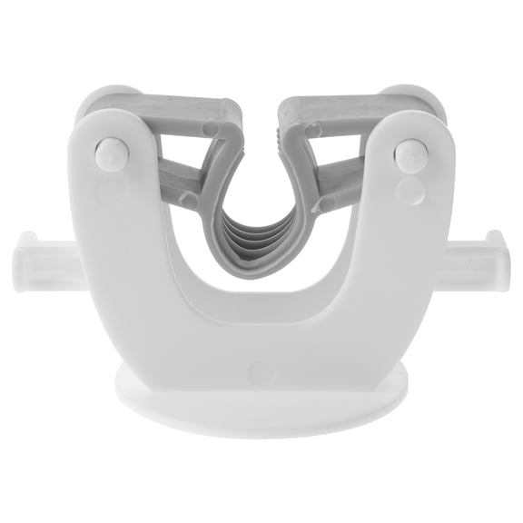 KALLORY 2-Pack Heavy Duty Self-Adhesive Mop Hooks, White Wall Mounted Organizer for Garage, Garden, and Home Storage Solutions
