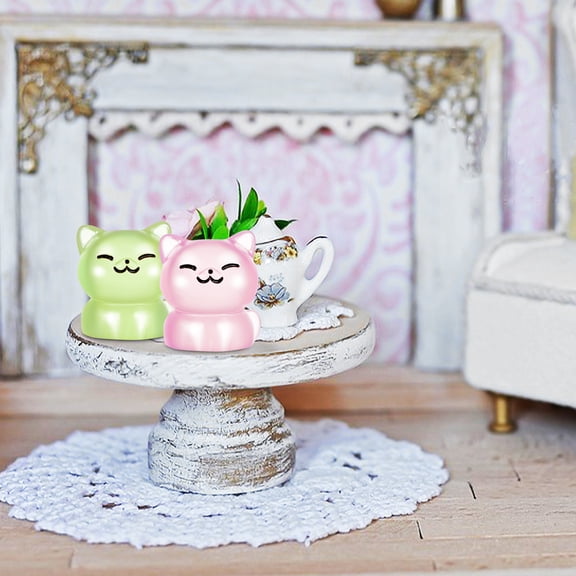 20 Pieces Mini Resin Cat Figurines Glow in Dark Multi-Color for Dollhouse, Garden, Home Decor & Craft Projects