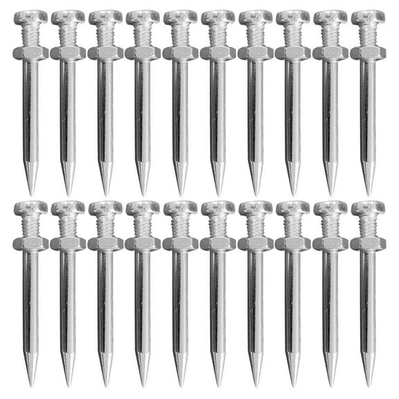 KALLORY  20 Pcs Lawn Aerator Shoes Peg Aeration Tools Soil Spike Silver