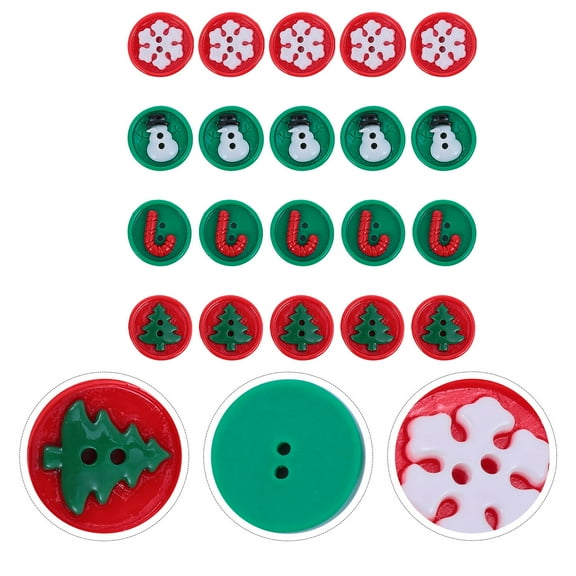 KALLORY 20 Pcs Round Shaped Assorted Color Buttons for Knitting Scrapbooking and Card Making