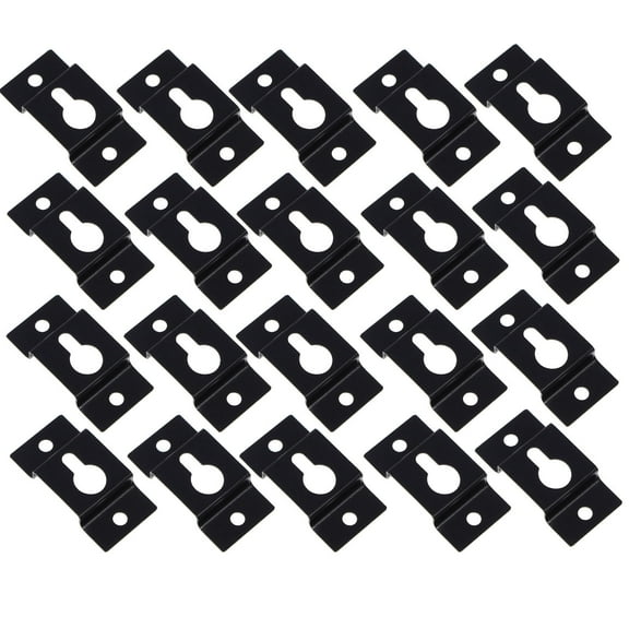 KALLORY  20 Pcs Speaker Pendant Keyhole Bracket Hanging Hook Heavy Duty Shelf Brackets Office Black