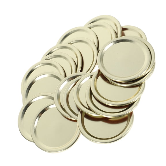 KALLORY Mason Jar Lid Seals, Golden Tinplate, and Airtight, Ideal for Storage, 20Pcs