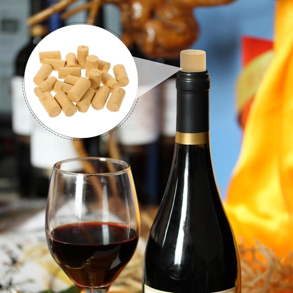 KALLORY 20Pcs Wine Bottle Cork Stoppers Bulk Beige for Glass Bottle Sealing